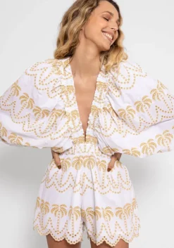 Alicia Jumpsuit Gold Palm Tree