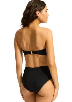 Beau Bandeau High Waisted Bikini Black