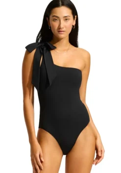 Beau One Shoulder Swimsuit Black