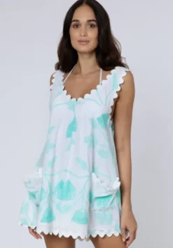 Bellflower Low Back Dress Aqua