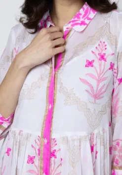 Block Pink Frill Dress Pink