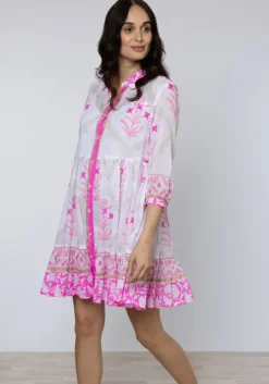 Block Pink Frill Dress Pink