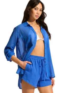 Breeze Beach Shirt Azure