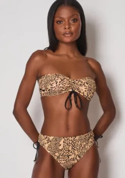 Brigitte Bandeau Bikini Golden Leopard