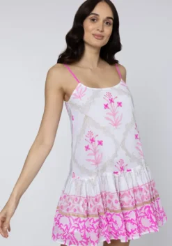 Cage Block Cami Dress Pink
