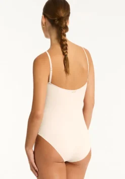 Casa Del Mar Flower Bandeau Swimsuit Coconut