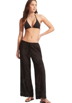 Casablanca Embroidered Beach Trousers Black