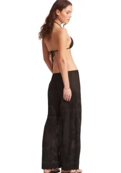 Casablanca Embroidered Beach Trousers Black
