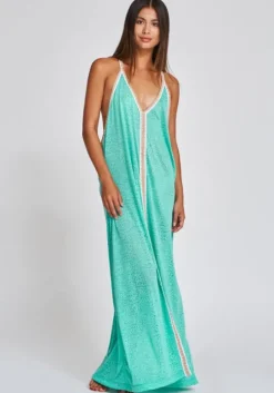 Cheetah Maxi Sun Dress Mint