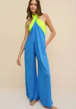Colour Block Jumpsuit Blue