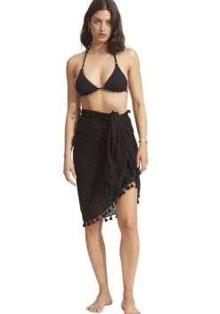 Cotton Gauze Black Sarong