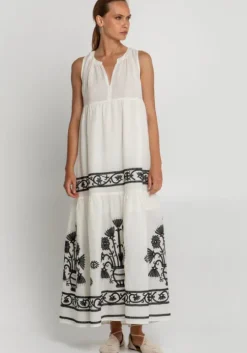 Crete Sleeveless Maxi Dress Natural