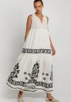 Crete Sleeveless Maxi Dress Natural