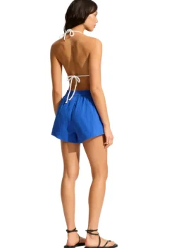 Crinkle Beach Shorts Azure