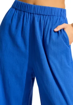 Crinkle Beach Trousers Azure