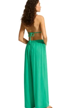 Crinkle Beach Trousers Jade
