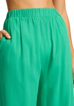 Crinkle Beach Trousers Jade