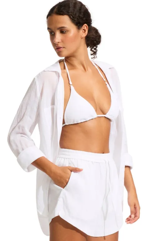 Crinkle Shorts White