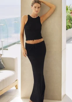 Crochet Long Skirt Midnight
