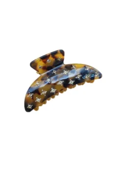Crystal Dot Hair Claw Tortoise Shell