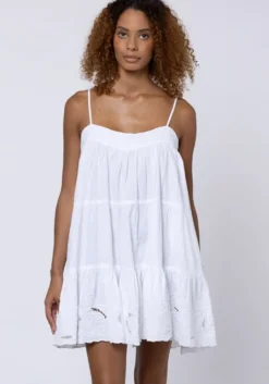 Cut Out Wave Mini Dress White