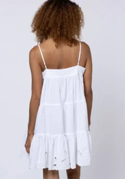 Cut Out Wave Mini Dress White