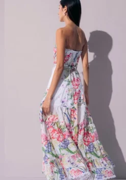 Danny Long Dress White Botanical