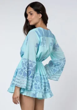 Dhaka Print Playsuit Blue