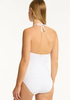 Drift Halter Swimsuit White