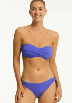 Essentials Twist Bandeau Bikini Iris