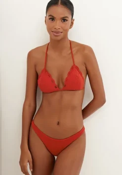 Eyelet Naya Triangle Bikini Ruby