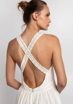 Feather Cross Back Dress