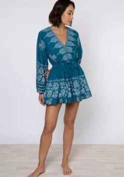 Flare Sleeve Playsuit Dhaka Petrol