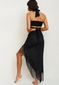 Fringe Sarong Black