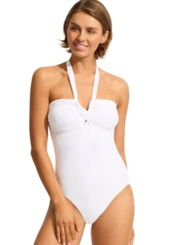 Halter Bandeau Swimsuit White