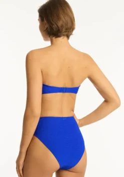 Honeycomb Bandeau Bikini Blue