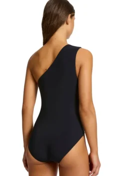 Jetset Lien One Shoulder Swimsuit Black