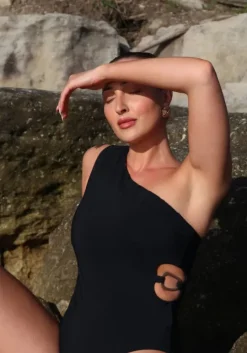 Jetset Lien One Shoulder Swimsuit Black
