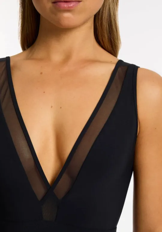 Jetset Lure Plunge Swimsuit Black