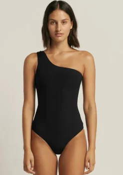 Jetset One Shoulder Swimsuit Black
