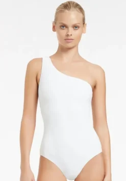Jetset One Shoulder Swimsuit White