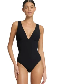 Jetset V Neck Swimsuit Black