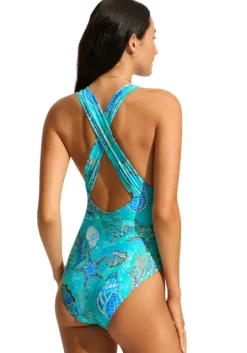 La Mer Cross Back Swimsuit Blue