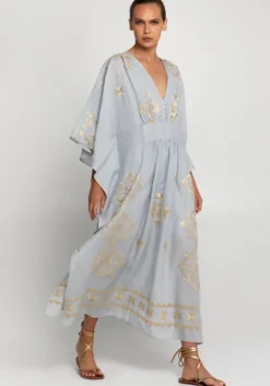 Lefkada Maxi V Neck Kaftan Grey