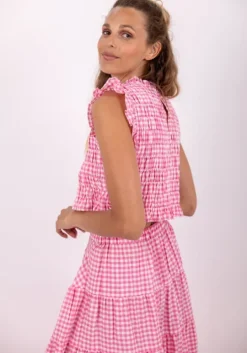 Malone Top Gingham Pink
