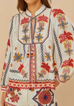 Marys Tiles Embroidered Blouse