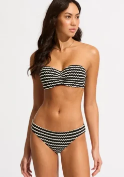 Mesh Effect Bandeau Bikini Black