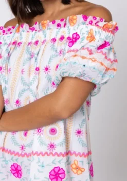 Mexican Embroidered Off Shoulder Dress