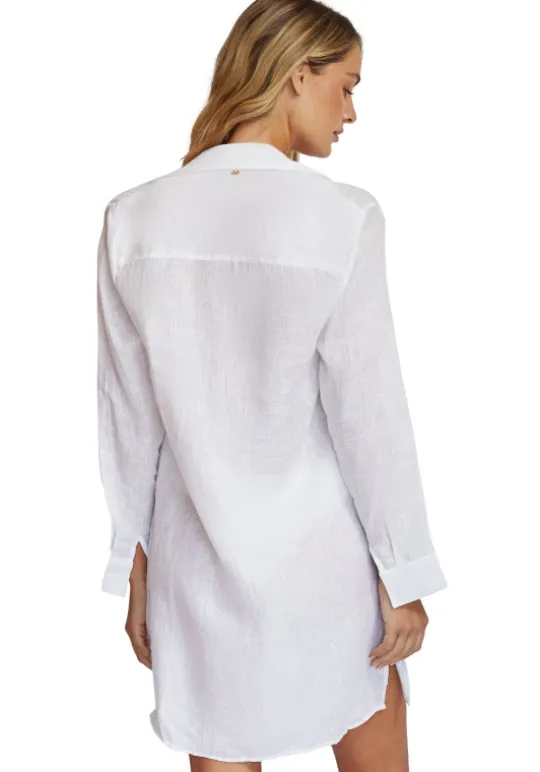 Millie Tie Cover Up White Linen