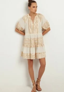 Mini Dress with Triangle Embroidery
